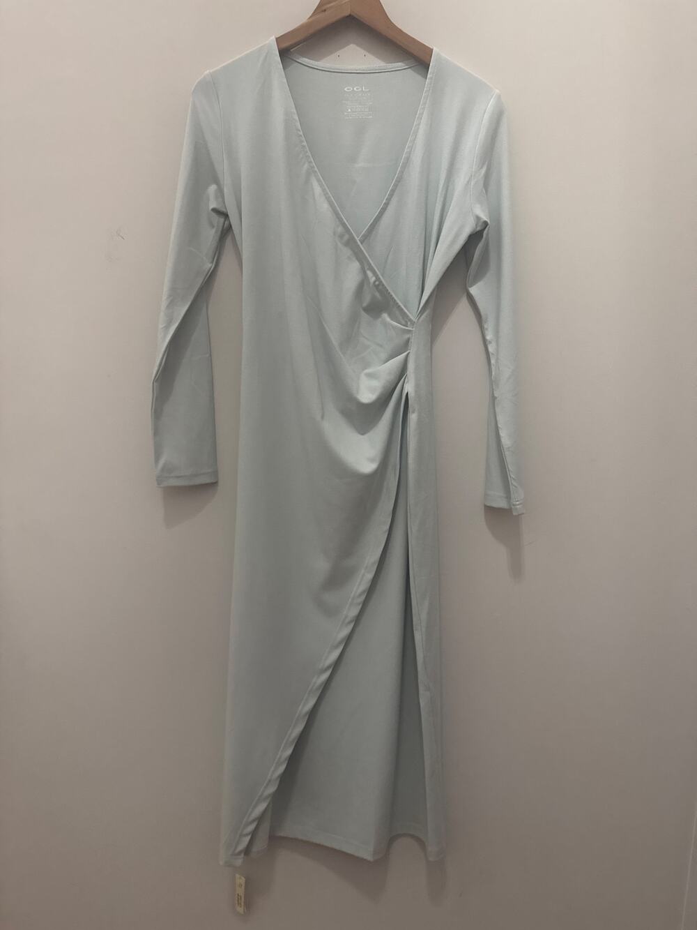 OGL Womens Feminine Minimalist Modest Staple MaxWarm Surplice Wrap Dress Medium